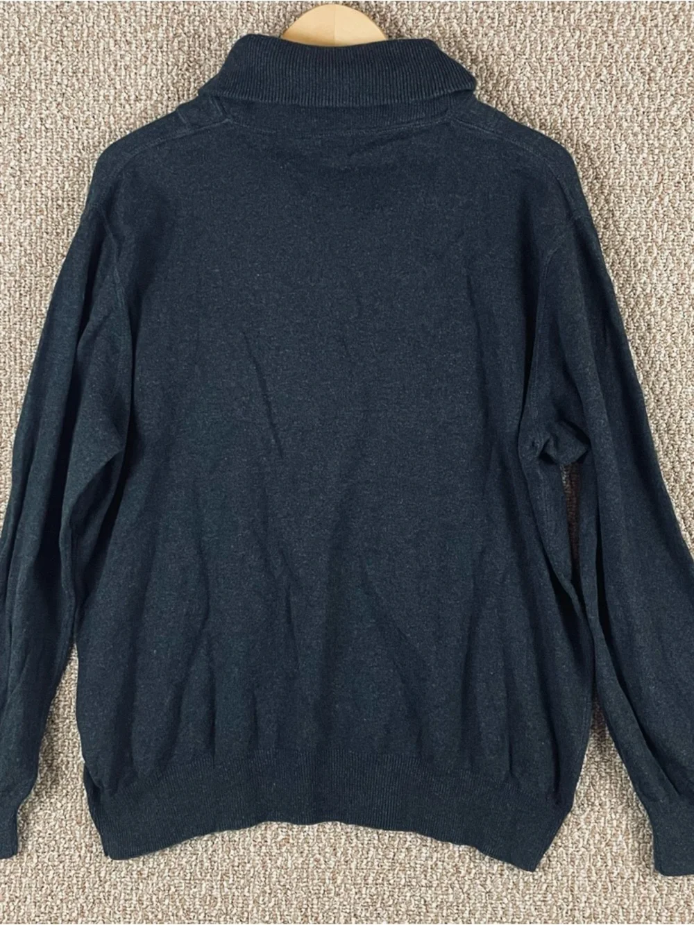 J CREW Sweater Mens XL Gray Cotton Cashmere Shawl Collar Grandpa Prep F383